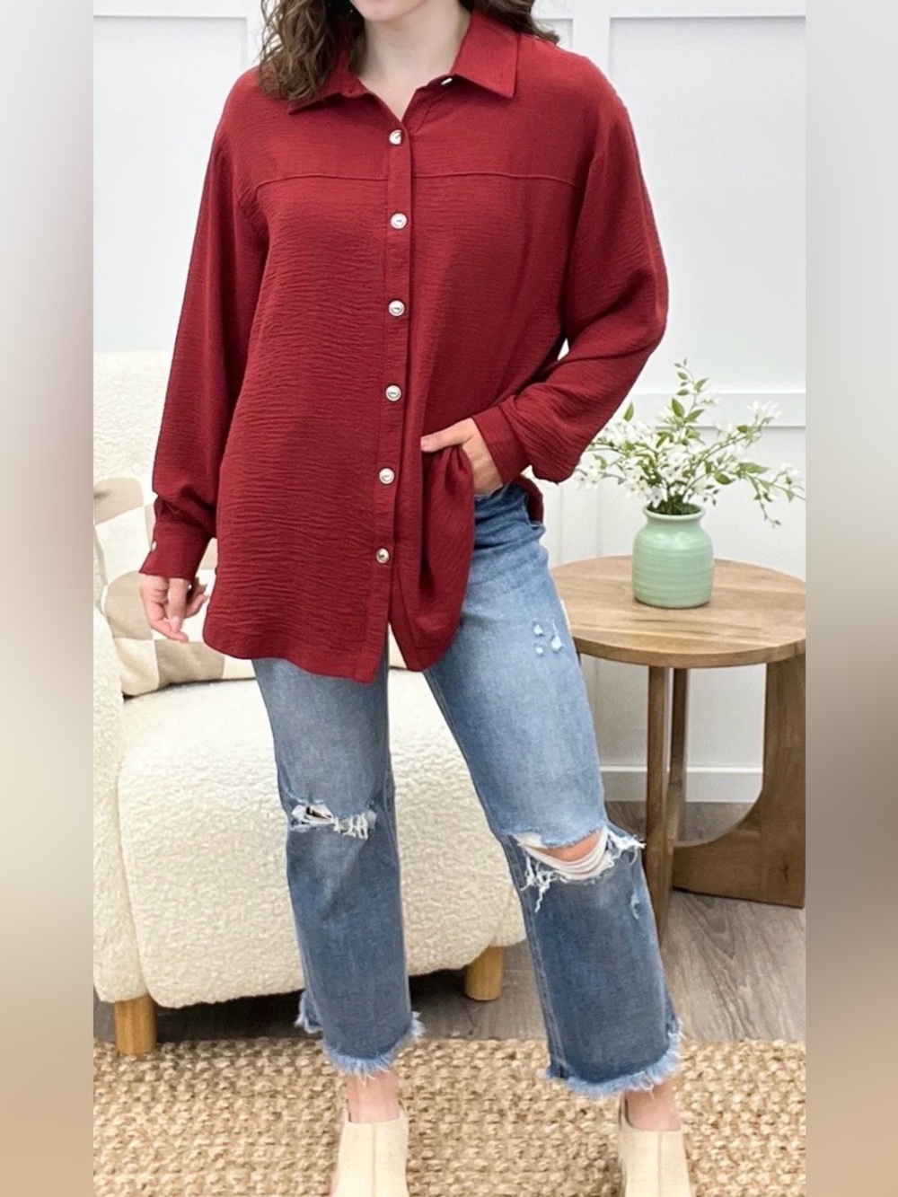 NWOT Andree by Unit ‘It’s Just A Dream’ Button Down Top 1XL